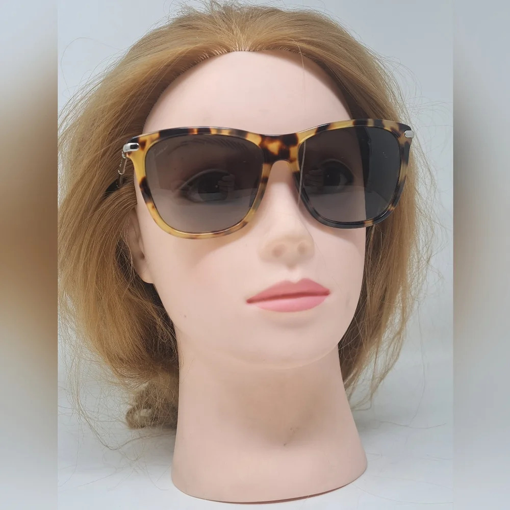Gucci Sunglasses Silver Bamboo Square Tortoise Gray Gradient GG3778/S  54-15-130 - Picture 9 of 15